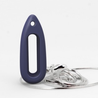 Кулон силиконовый для Xiaomi Mi Band Night blue + ожерелье silver